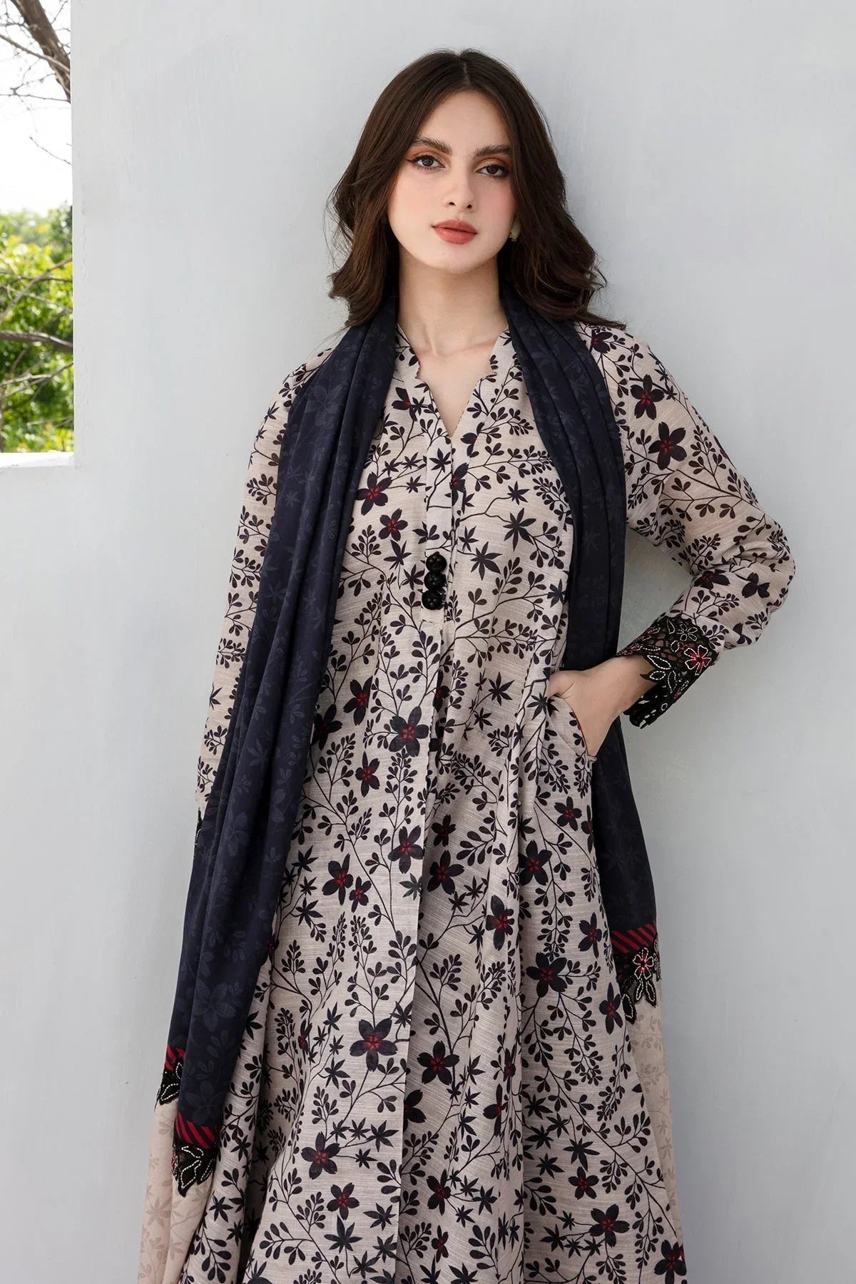 3PC LAWN PRINTED SHIRT WITH LAWN PRINTED DUAPTTA AND TROUSER-4002