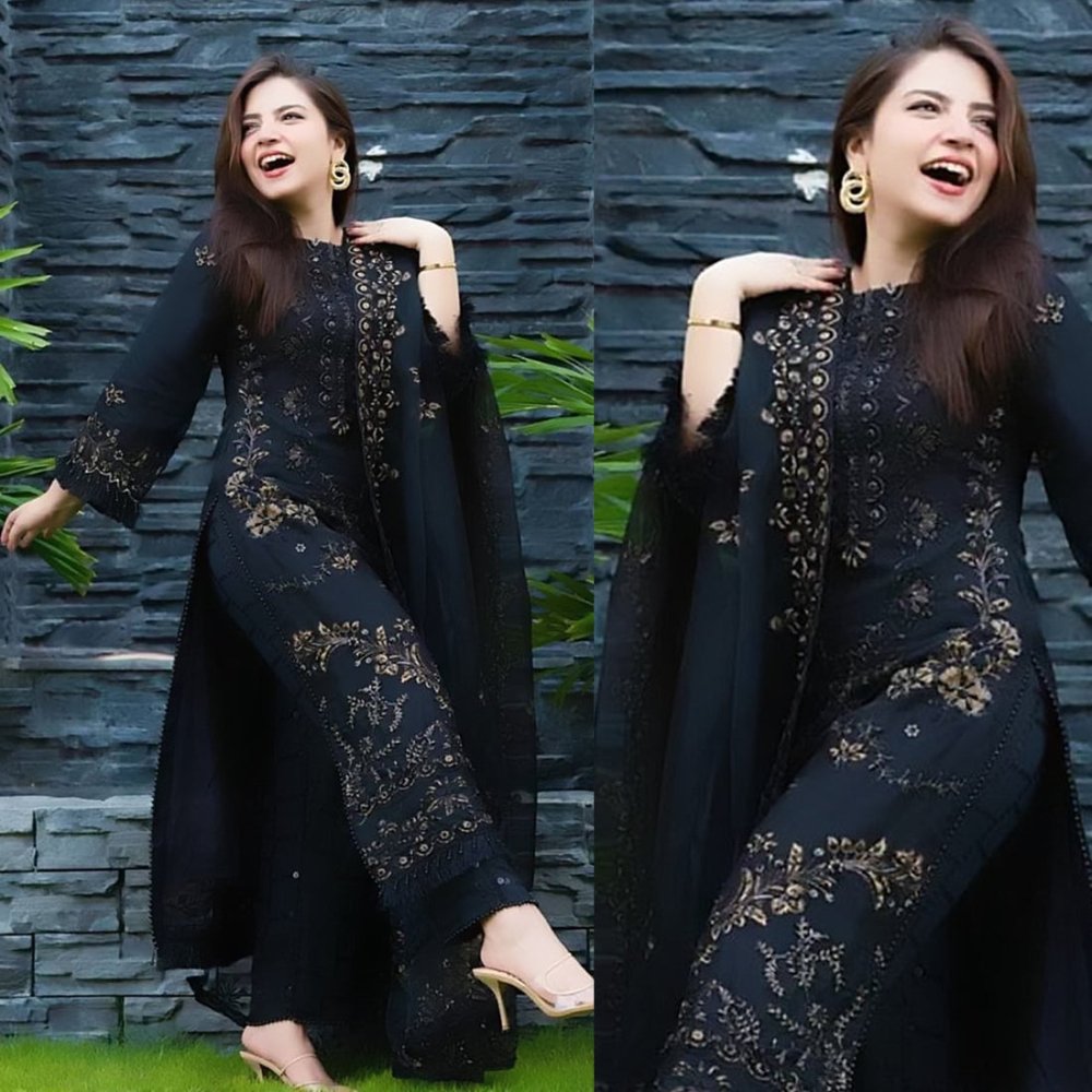 Lawn 3PC Embroidered Shirt with Organza Embroidered Dupatta- 5012